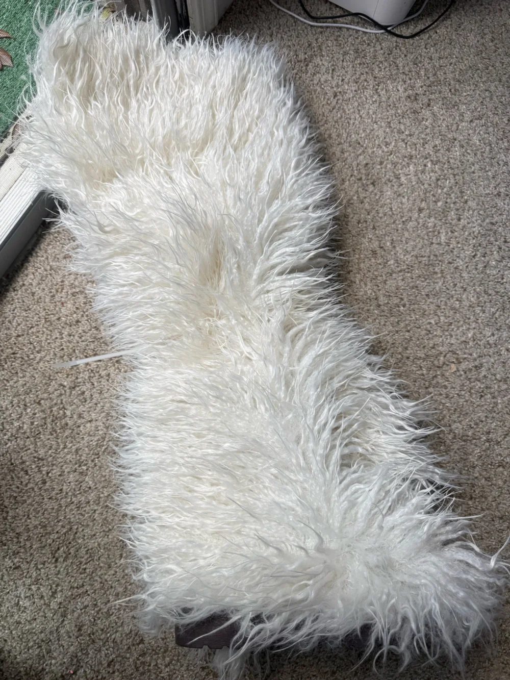 Women’s Beige Thigh High Faux Fur Boots Over the Knee Fluffy Winter Boots